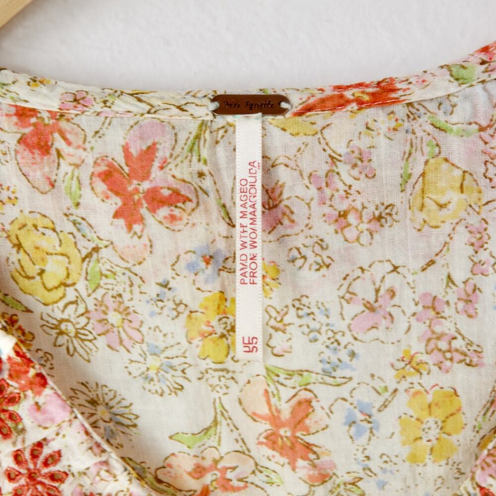 Free People Milania Forever flowy & floral Maxi XS Cottagecore Romantic Boho - Picture 5 of 6